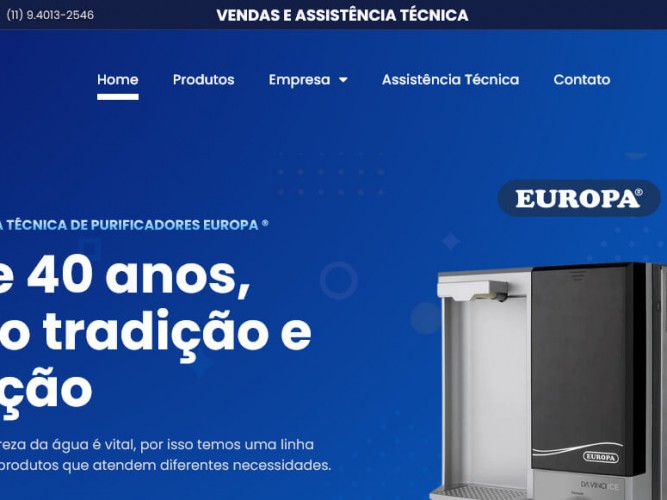 Site para Revenda de Filtros Europa
